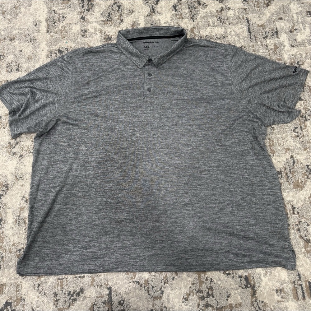 Reebok Shirt Men's size 5XL golf Performance Big Stretch flex Gray logo Casual